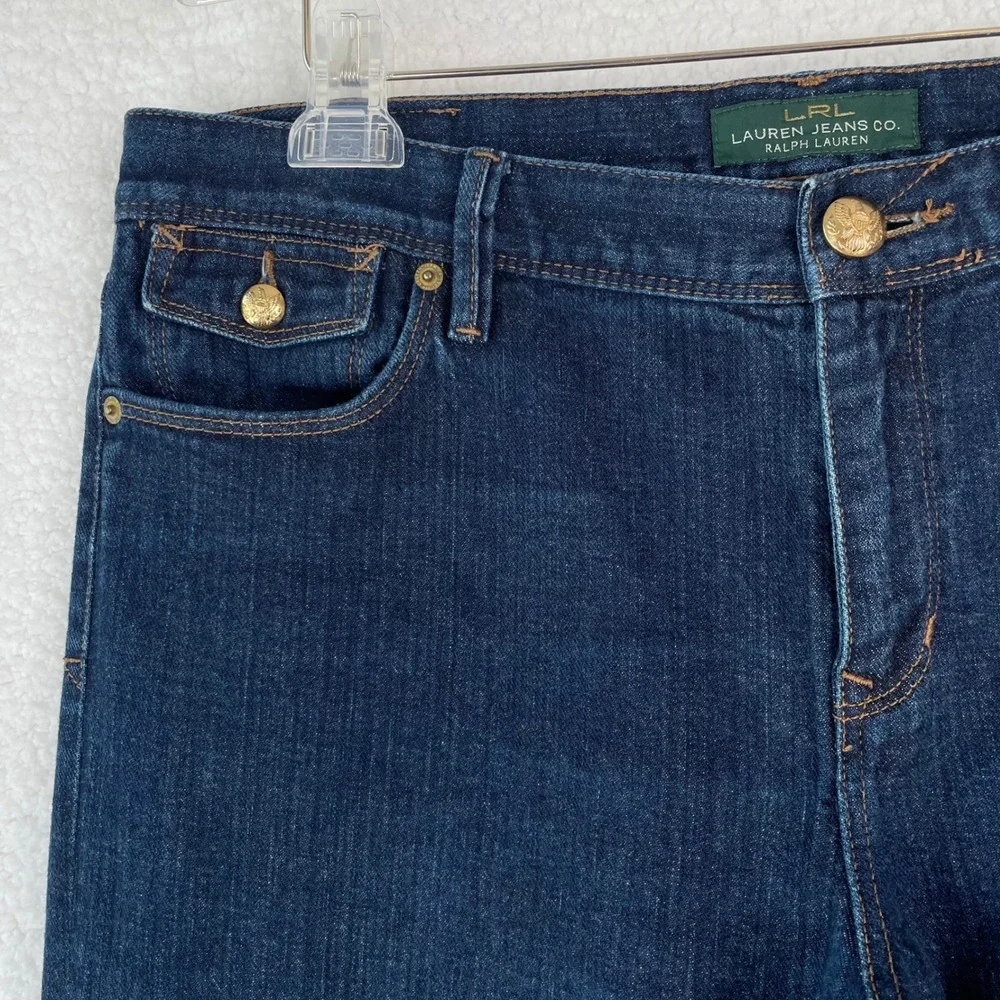 Lauren Ralph Lauren Boyfriend Fit Jeans Dark Wash Straight Leg Size 10 Classic
